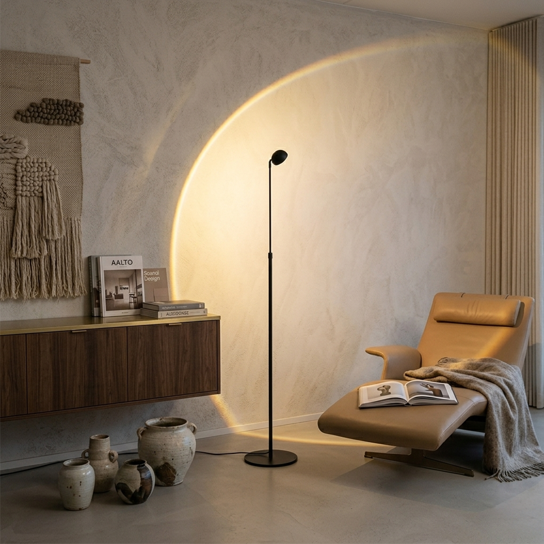 Lampadaire minimaliste orientable